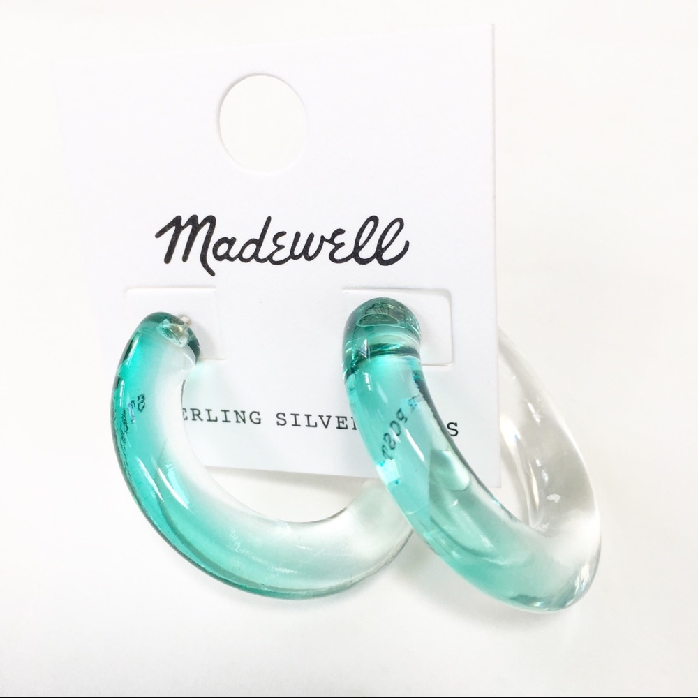 New Madewell Ombré Resin Hoop Earrings - Picture 2 of 8
